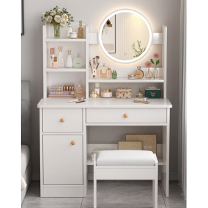 简约现代小型收纳柜一体小户型化妆桌