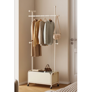 原创奶油风卧室落地衣帽架